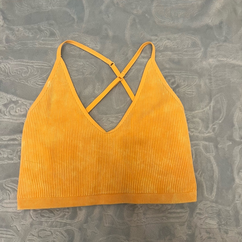 Aerie Mustard Ribbed Bralette